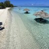 French Polynesia, Fakarava Atoll, beach, tiki huts