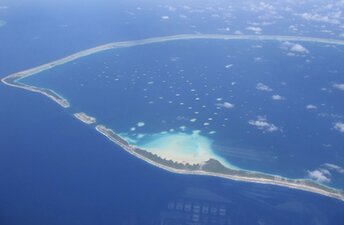 French Polynesia, Toau atoll, aerial view